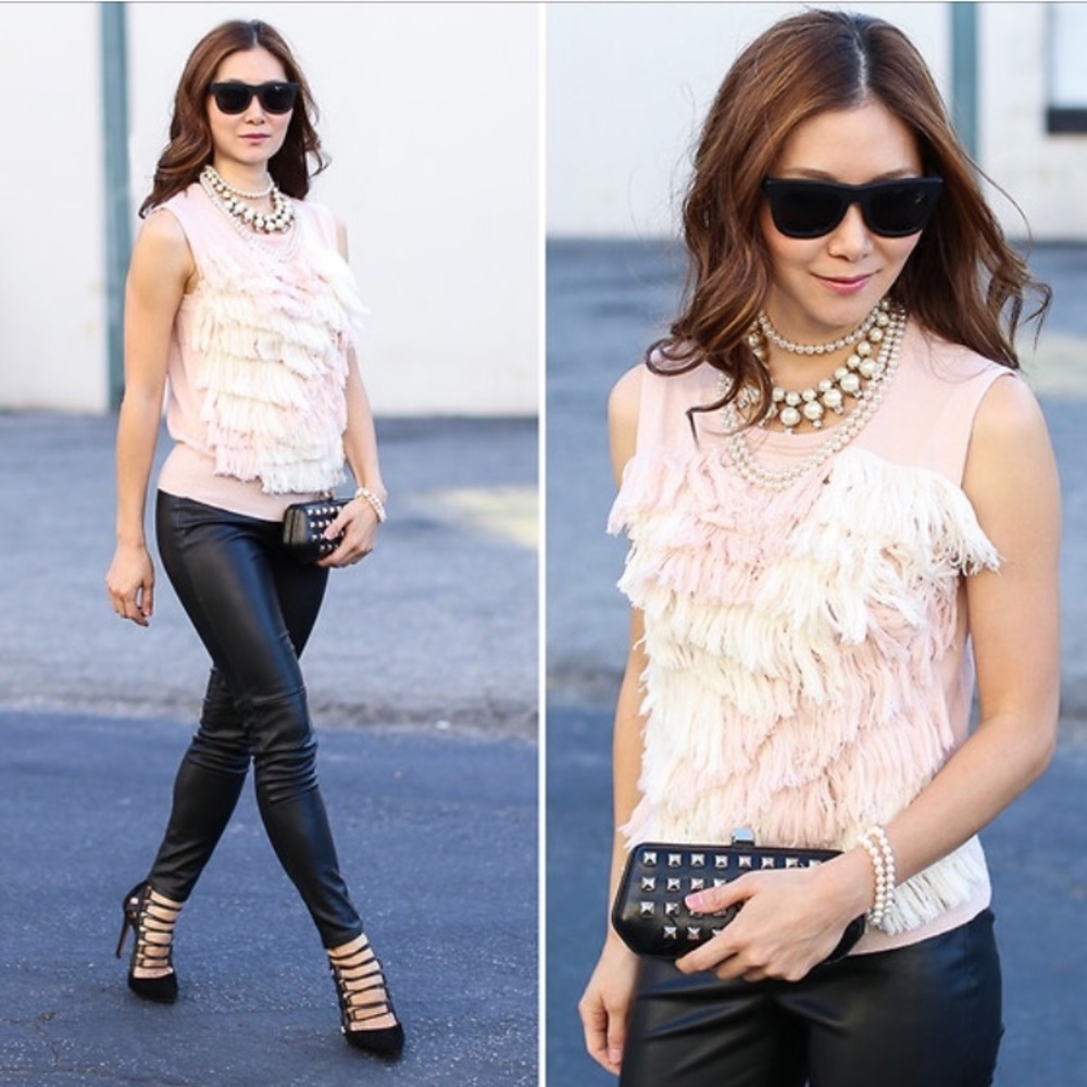 J.Crew Ryan Roche wool fringe sweater-vest